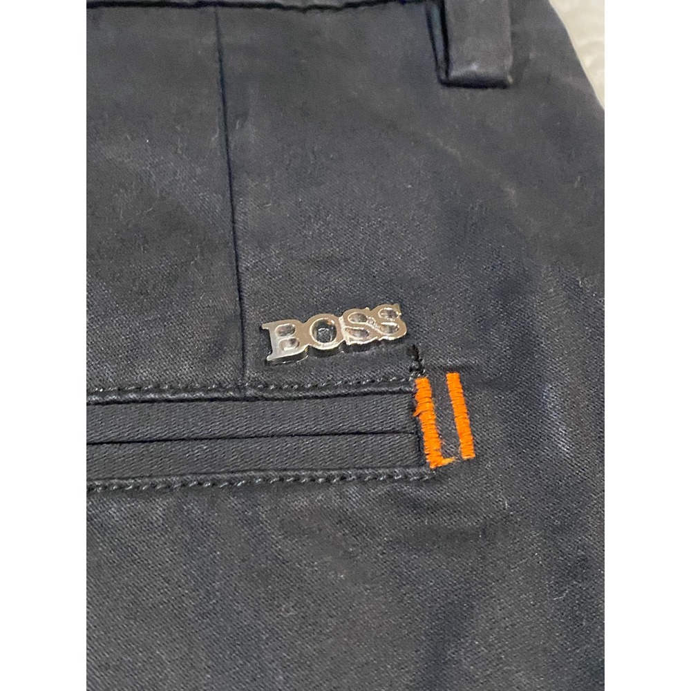 Hugo Boss Orange Label Slim Fit Chinos Mens 32 Black Cotton Trousers Pants - Picture 10 of 10